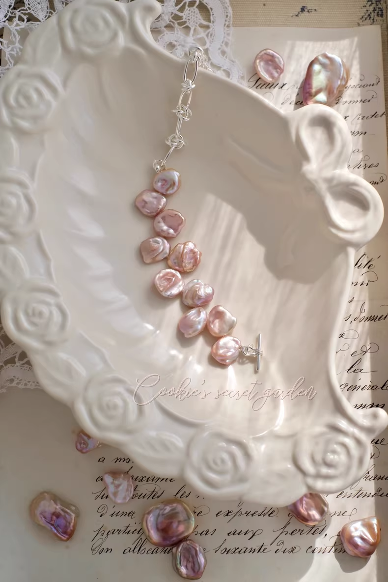 【Monet Garden Collection】 Handmade Fragrant Baroque Pearl Bracelet