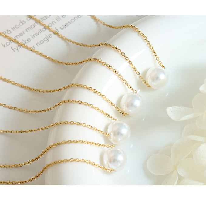 Single Pearl Pendant Necklace