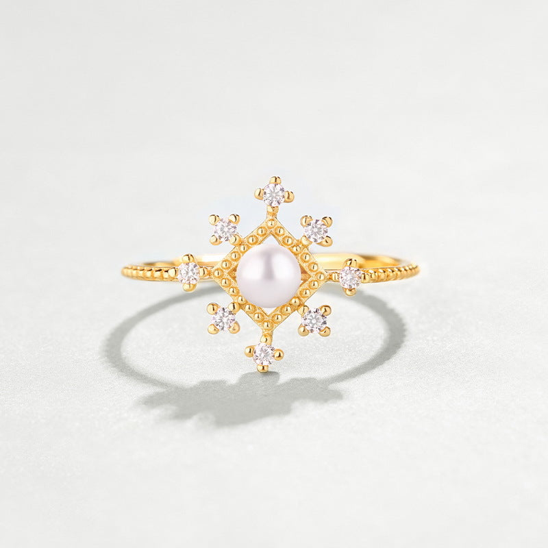 Zircon Pearl Ring For Women