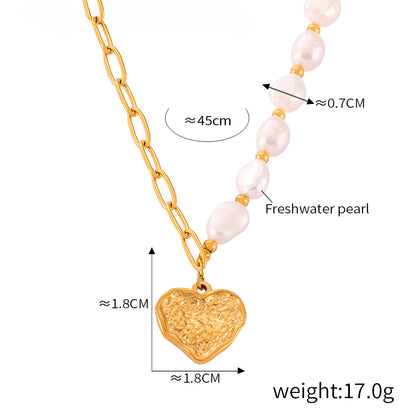 Colorful Jade Grape Stone Half Pearl Half Chain Necklace