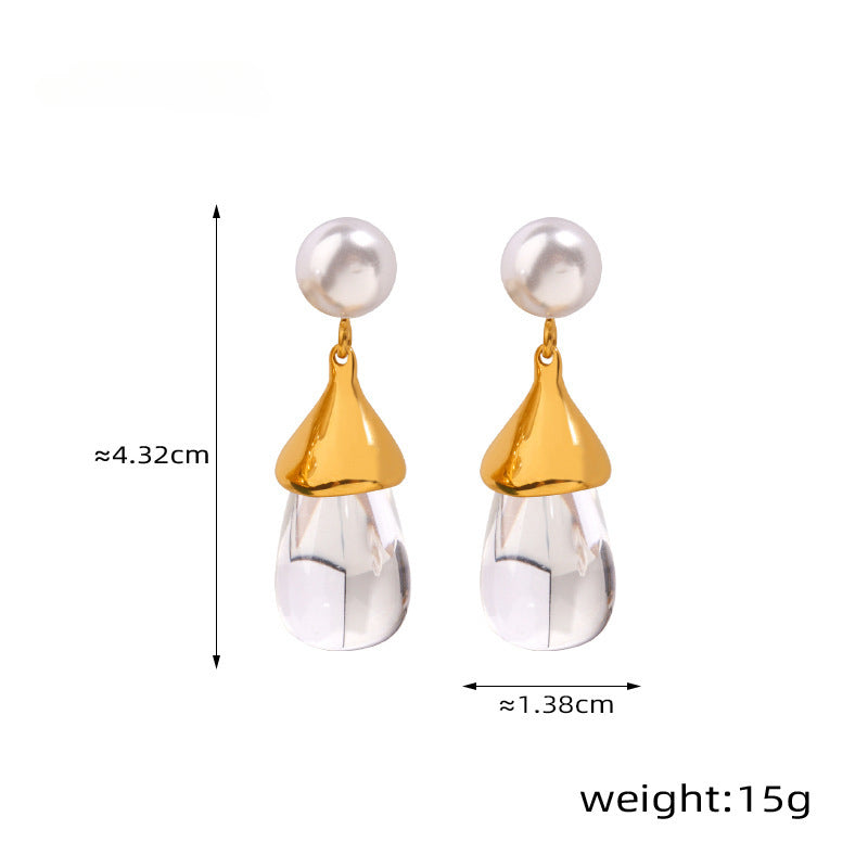 Cute Pearl Stud Resin Earrings