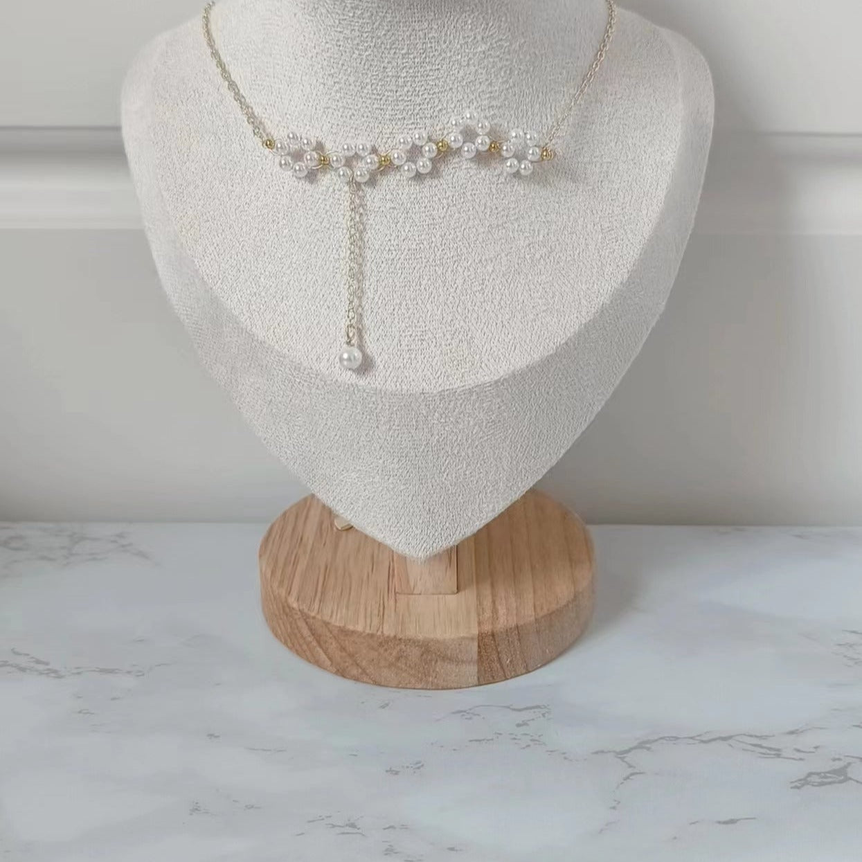 Handmade Flower Pearl Necklace