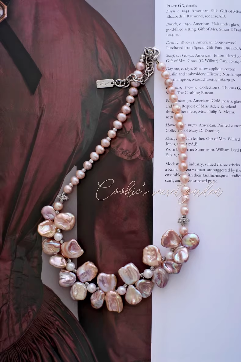 【Monet Garden Collection】 Handmade Waltz Baroque Pearl Necklace