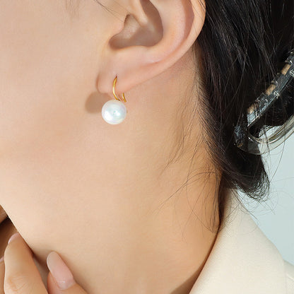 10mm Pearl Hook Earring