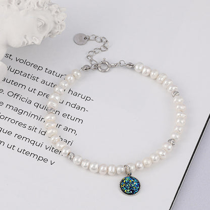 Gem Charm Pearl Bracelet