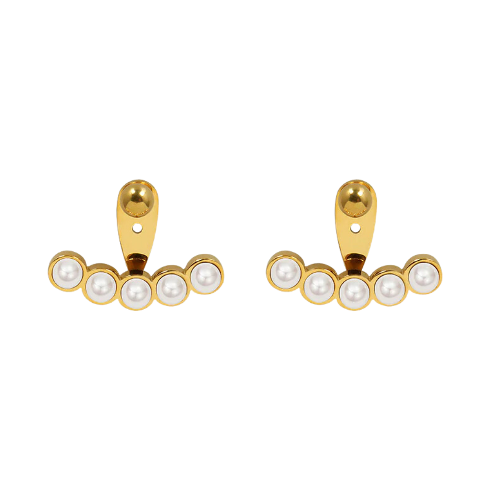 Two Wear Ways Fan Pearl Stud Earrings