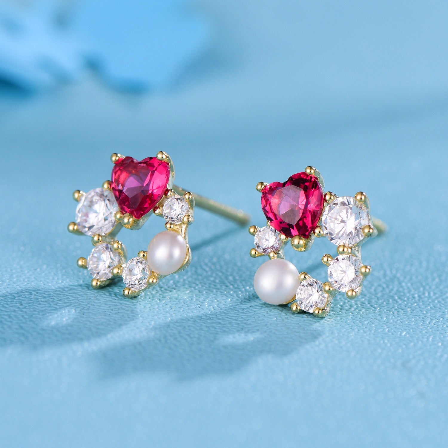 Exquisite Flower Pearl Earrings Stud