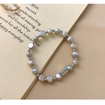 Lucky Natural Grey Baroque Pearl Bracelet