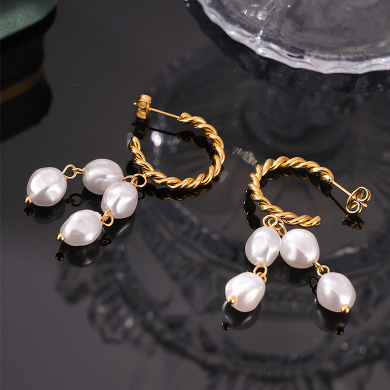 Prom Tassel Pearl Drop Earrings