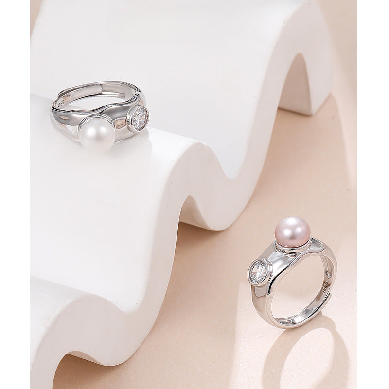 Personality Zircon and Pearl Ring