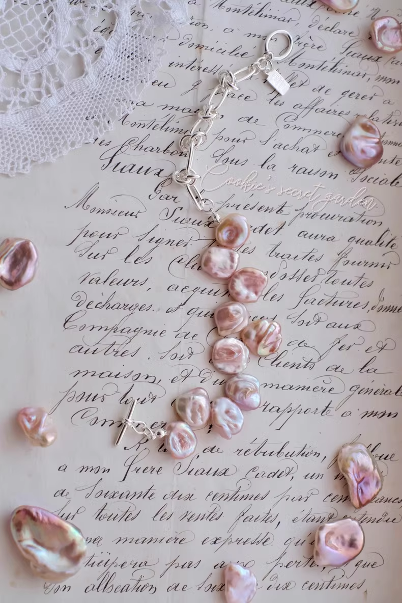 【Monet Garden Collection】 Handmade Fragrant Baroque Pearl Bracelet