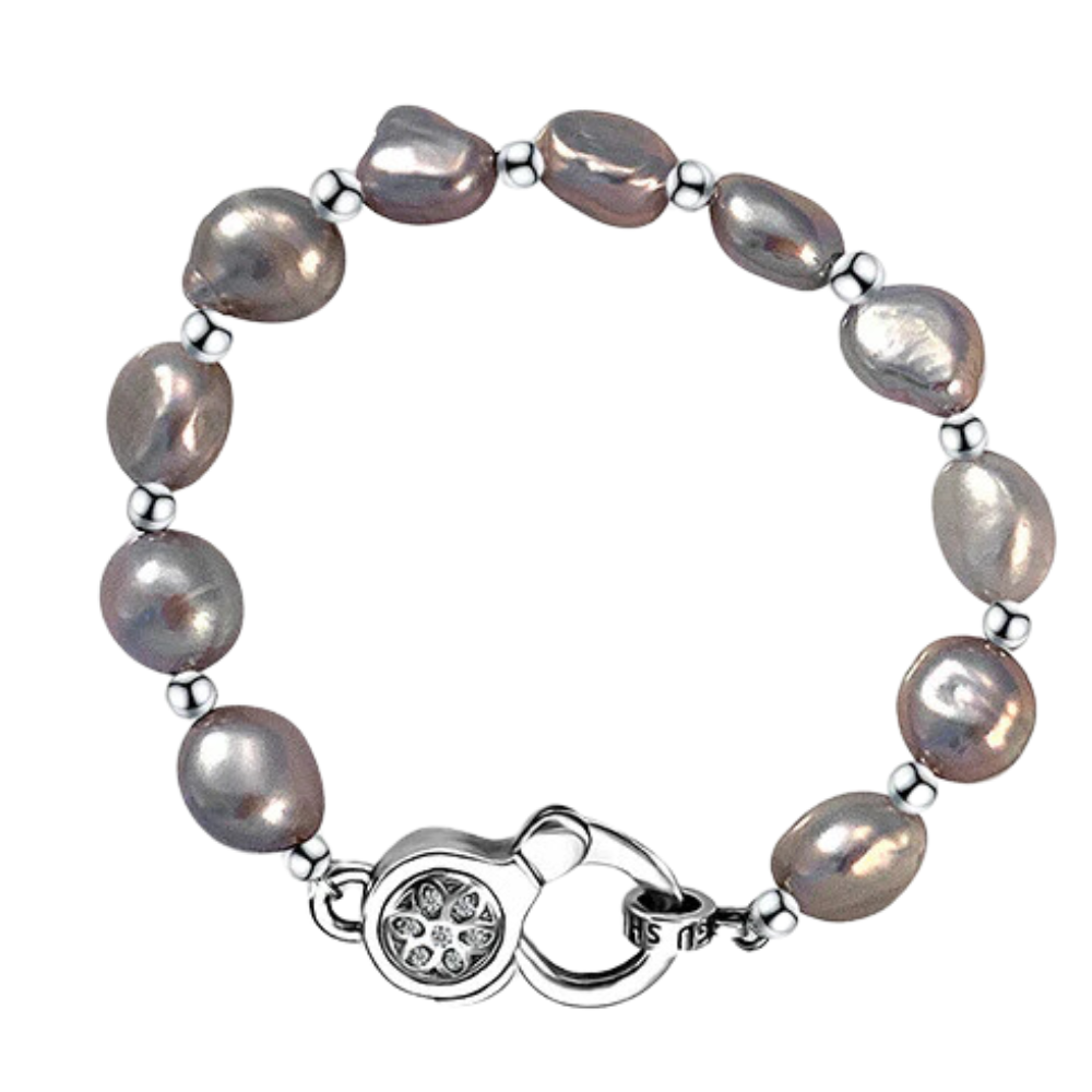 Natural Grey Baroque Pearl Bracelet