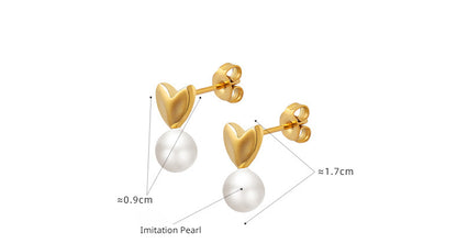 Elegant Love Heart Pearl Earrings