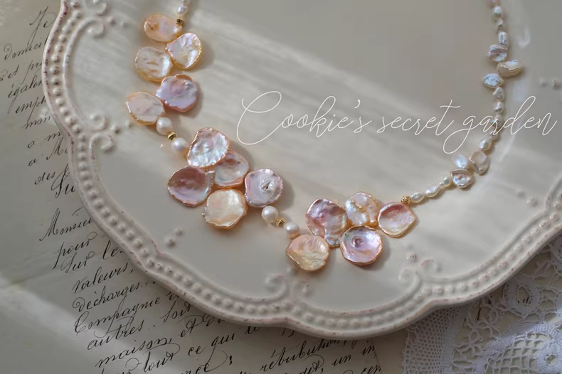 【Monet Garden Collection】 Handmade Old Dreams Baroque Pearl Necklace