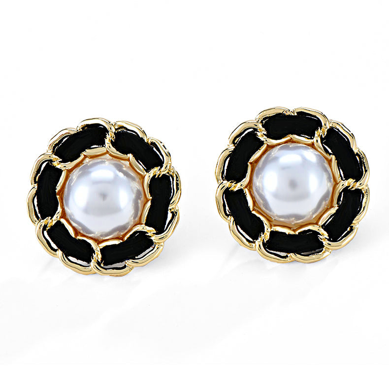 Large Vintage Pearl Stud Earrings