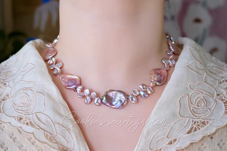 【Monet Garden Collection】 Handmade Vintage Baroque Pearl Necklace