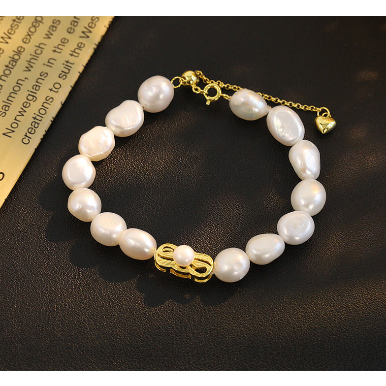 Pullable Natural Baroque Pearl Bracelet