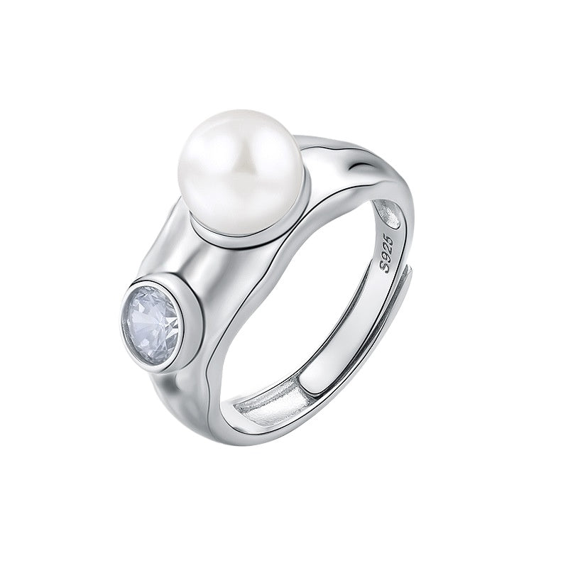 Personality Zircon and Pearl Ring