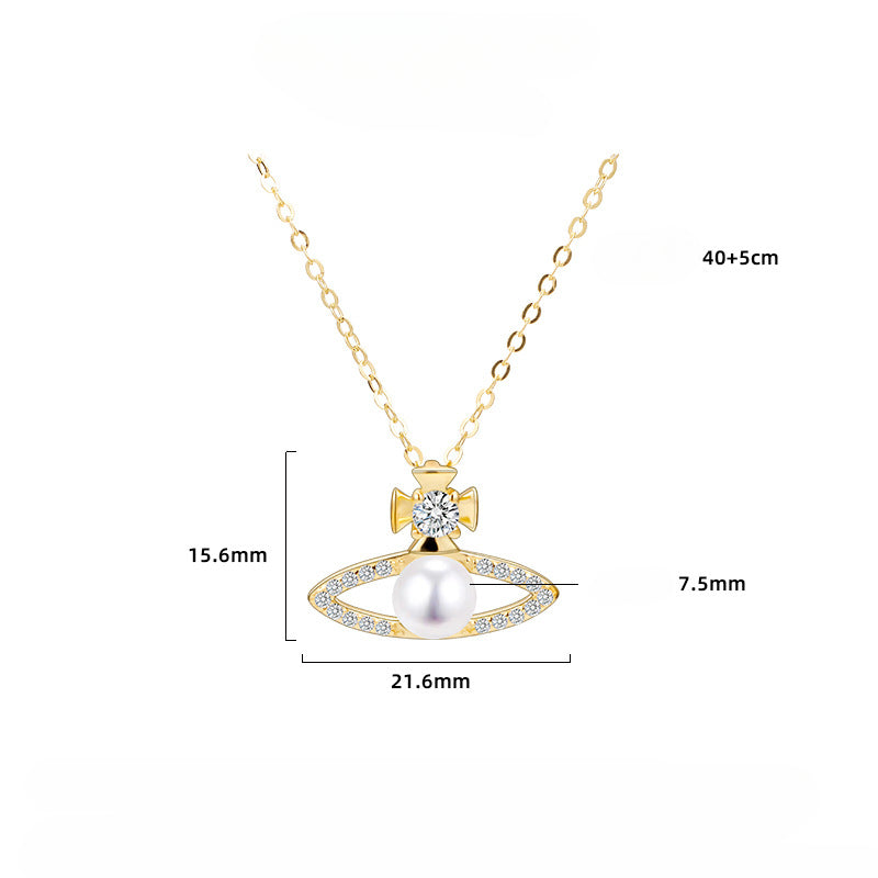 Trendy Saturn Pendant Necklace