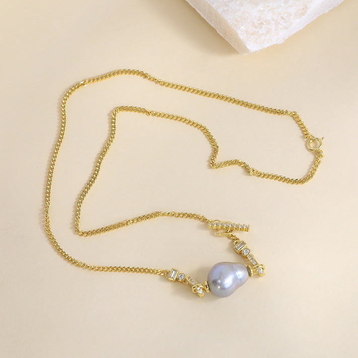 High-end Natural Baroque Pearl Pendant Necklace