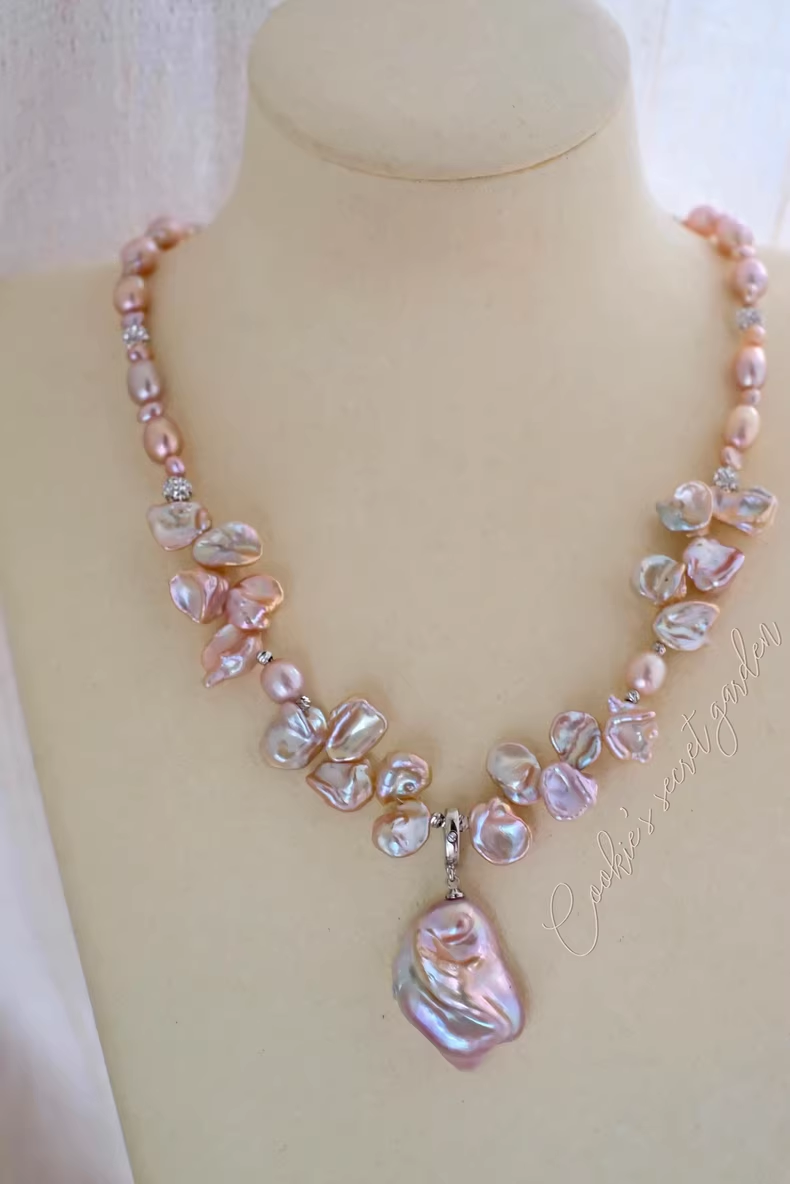 【Monet Garden Collection】Handmade Luxury Baroque Pearl Pendant Necklace