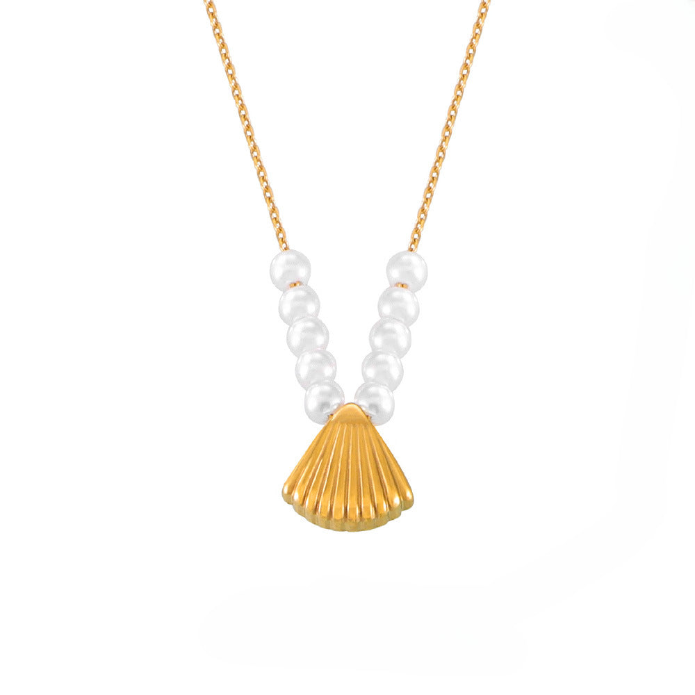 Floating Pearls Shell Pendant Necklace