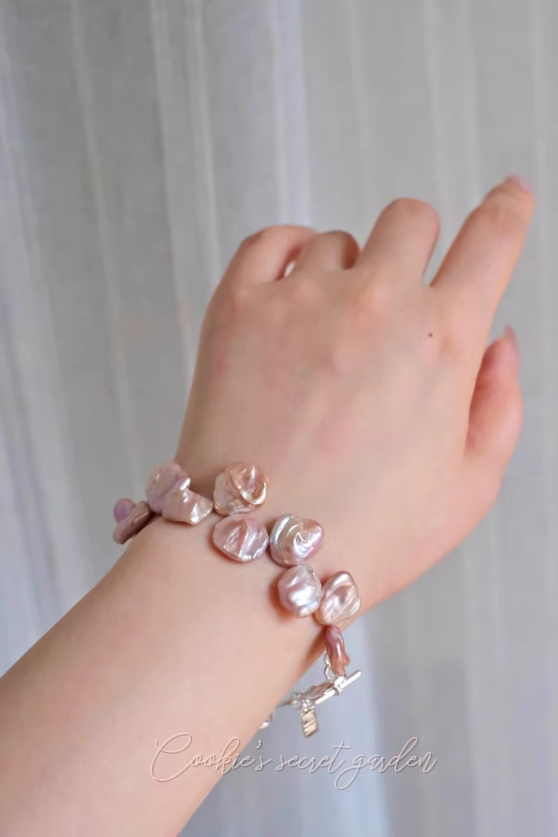 【Monet Garden Collection】 Handmade Fragrant Baroque Pearl Bracelet