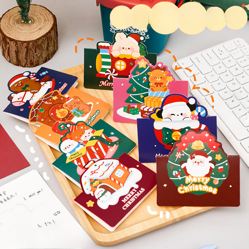 Cartoon Christmas Greeting Cards with Envelope - Random Delivery