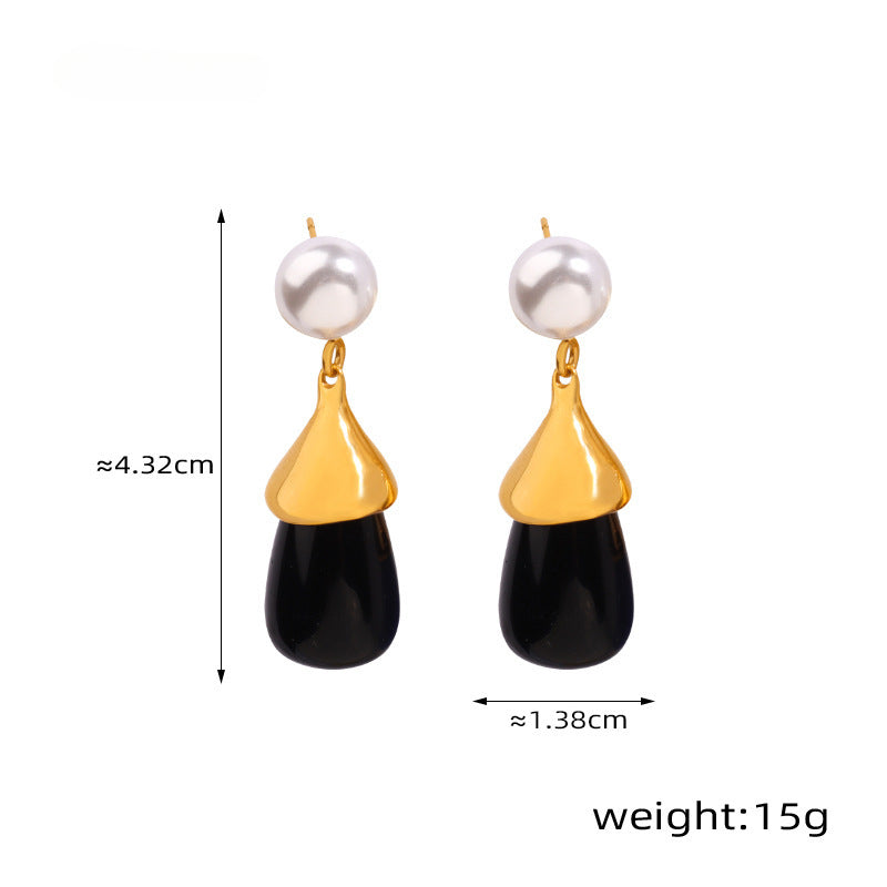 Cute Pearl Stud Resin Earrings