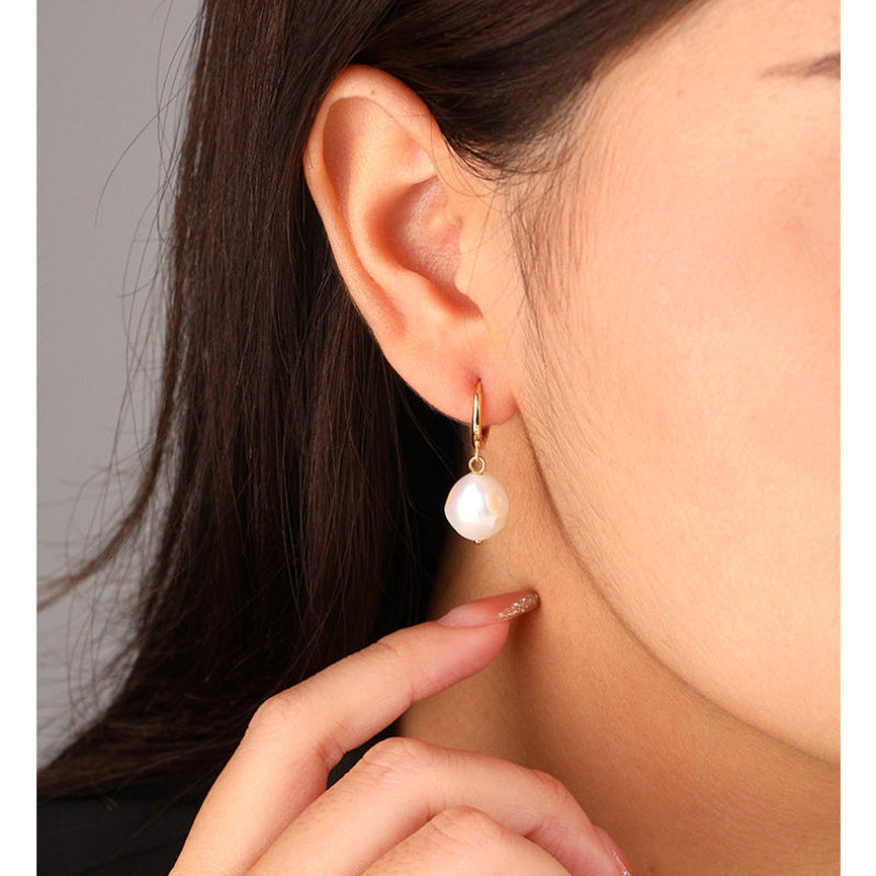 Irregular Pearl Drop Earrings