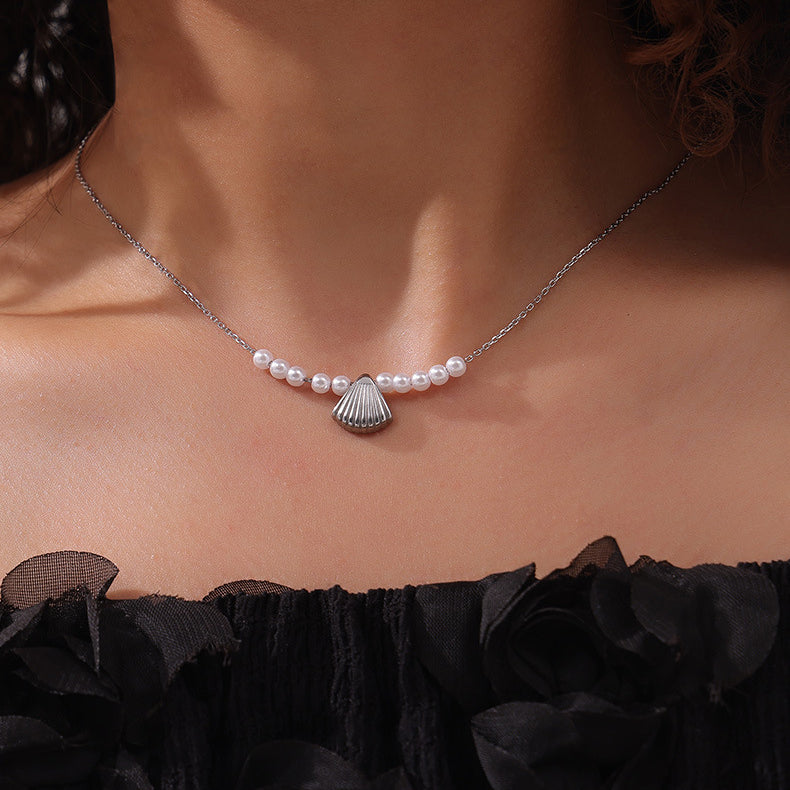 Floating Pearls Shell Pendant Necklace