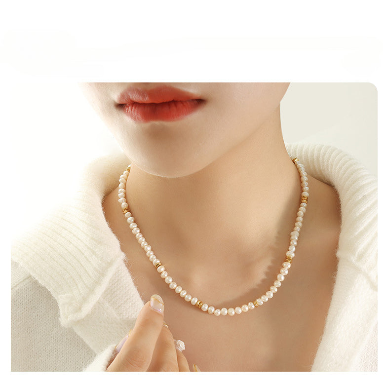 Elegant French Style Freshwater Pearl Necklace