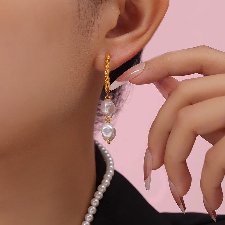 Prom Tassel Pearl Drop Earrings