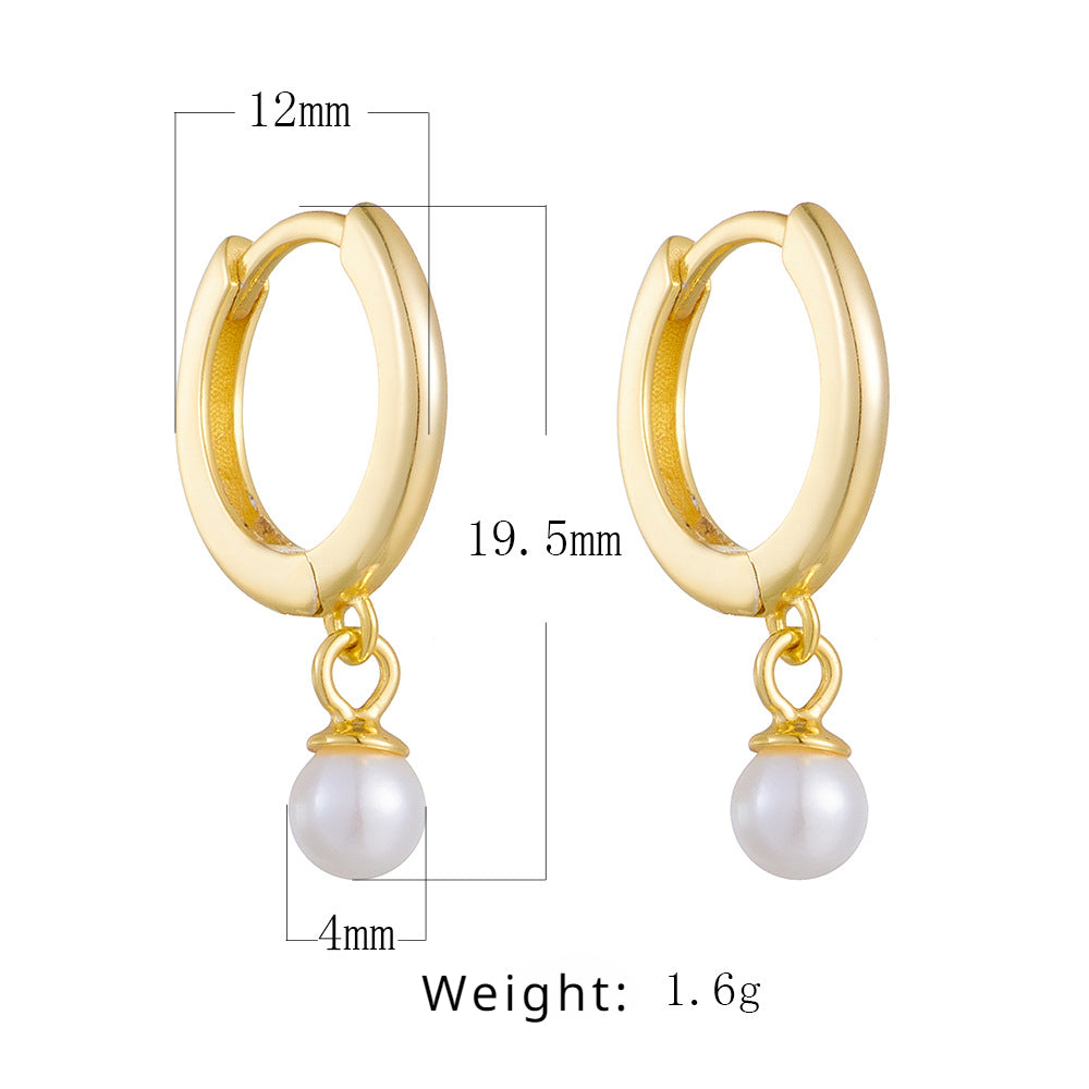 Clip On Small Pearl Dangle Earrings