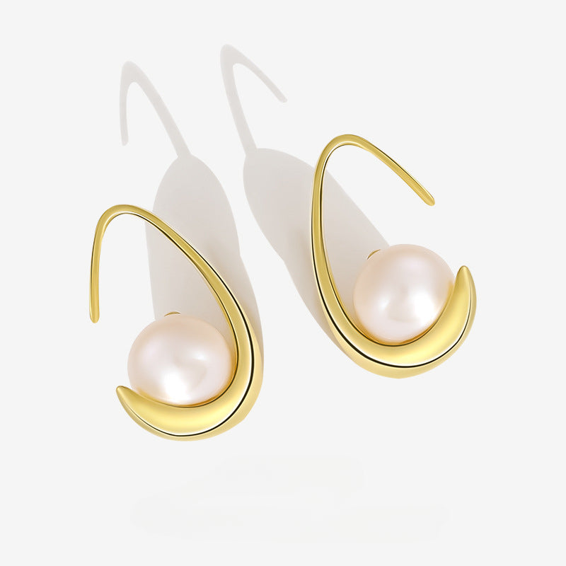 S925 Hook Pearl Earrings