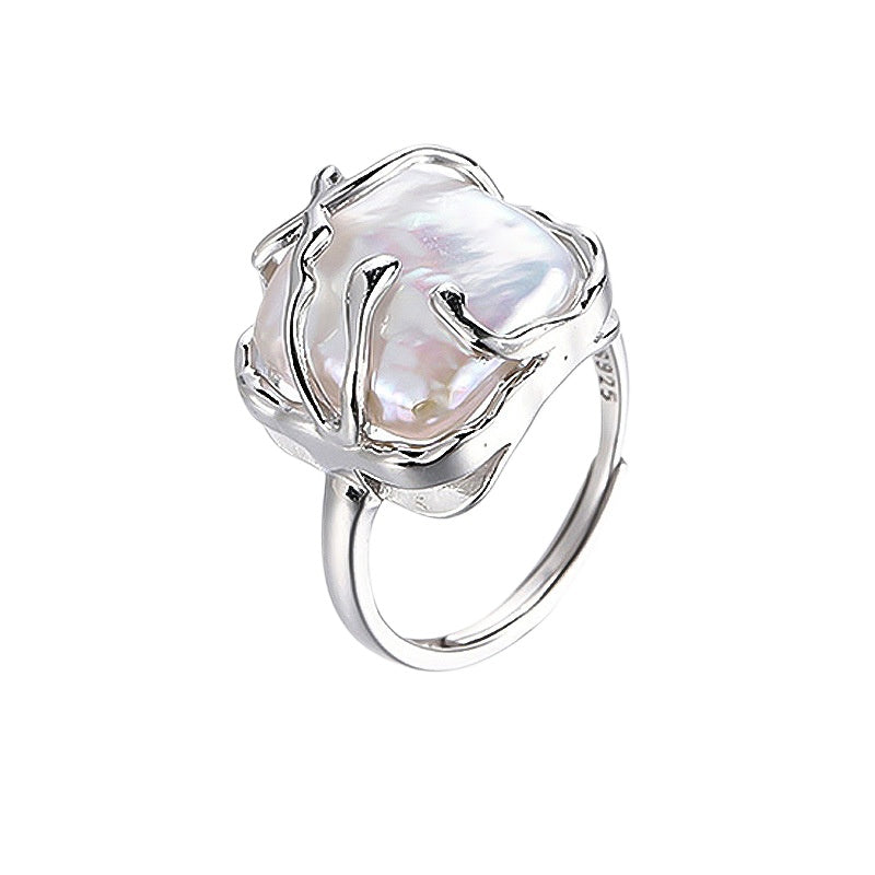 Designer Luxury Baroque Pearl Ring