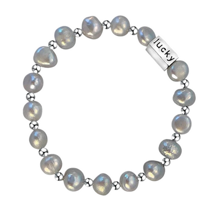 Lucky Natural Grey Baroque Pearl Bracelet