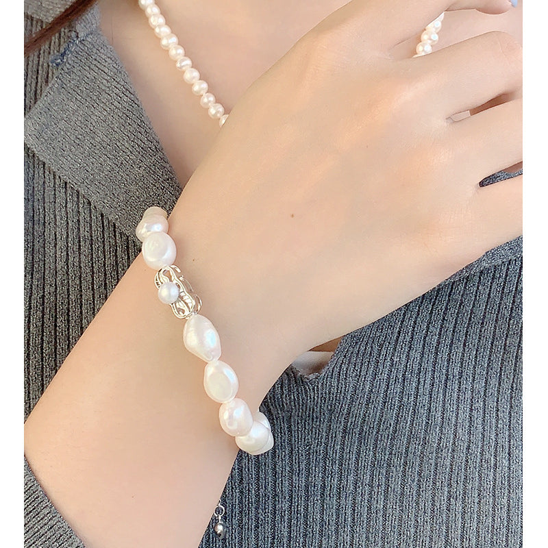 Pullable Natural Baroque Pearl Bracelet