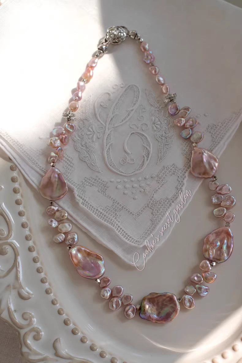 【Monet Garden Collection】 Handmade Vintage Baroque Pearl Necklace