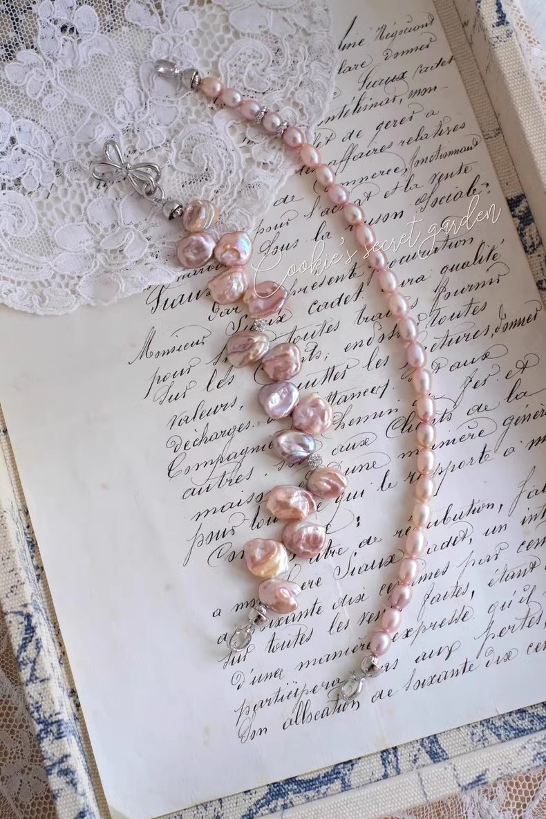 【Monet Garden Collection】 Handmade Multi Wear Ways Baroque Pearl Necklace