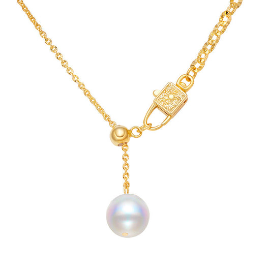 10MM Pearl Drop S925 Pulling Y Necklace