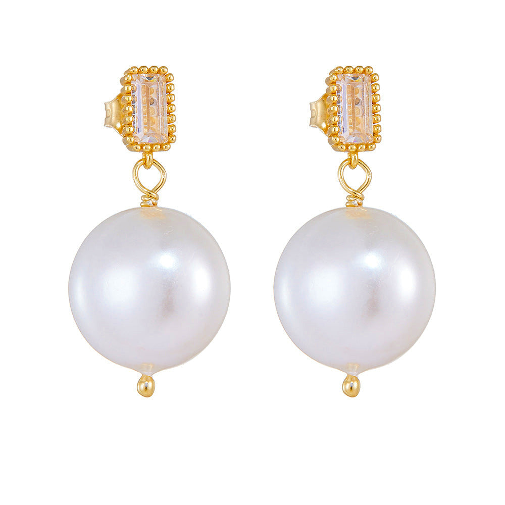 14mm Pearl Drop Earrings