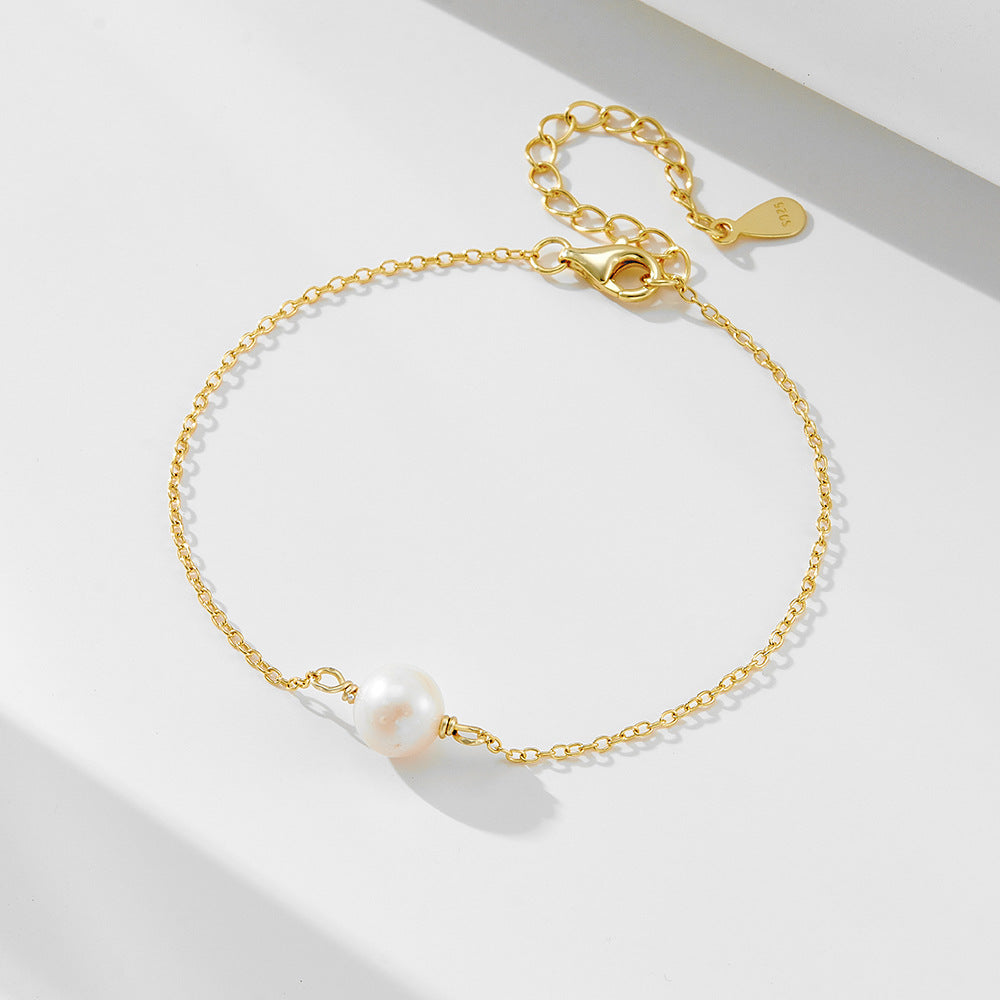 Delicate Single Pearl Bracelet