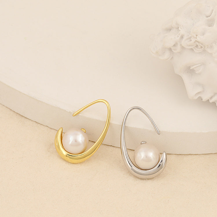 S925 Hook Pearl Earrings