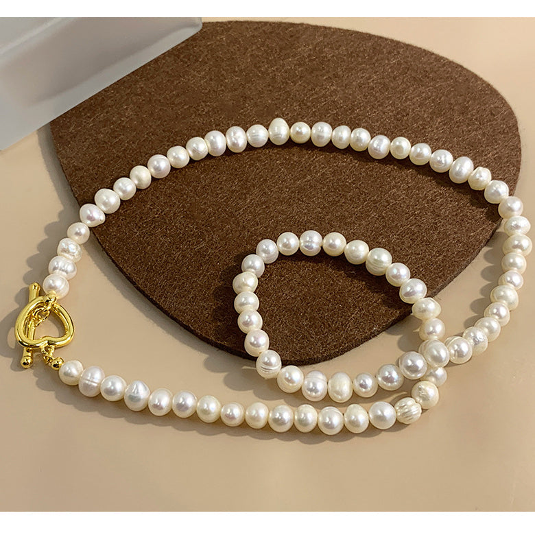 Heart Clasp Freshwater Pearl Necklace