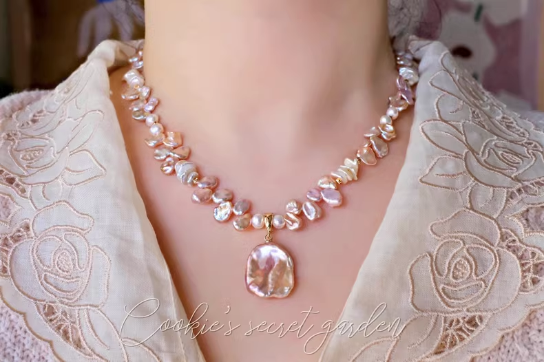 【Monet Garden Collection】 Handmade First Encounter Baroque Pearl Necklace