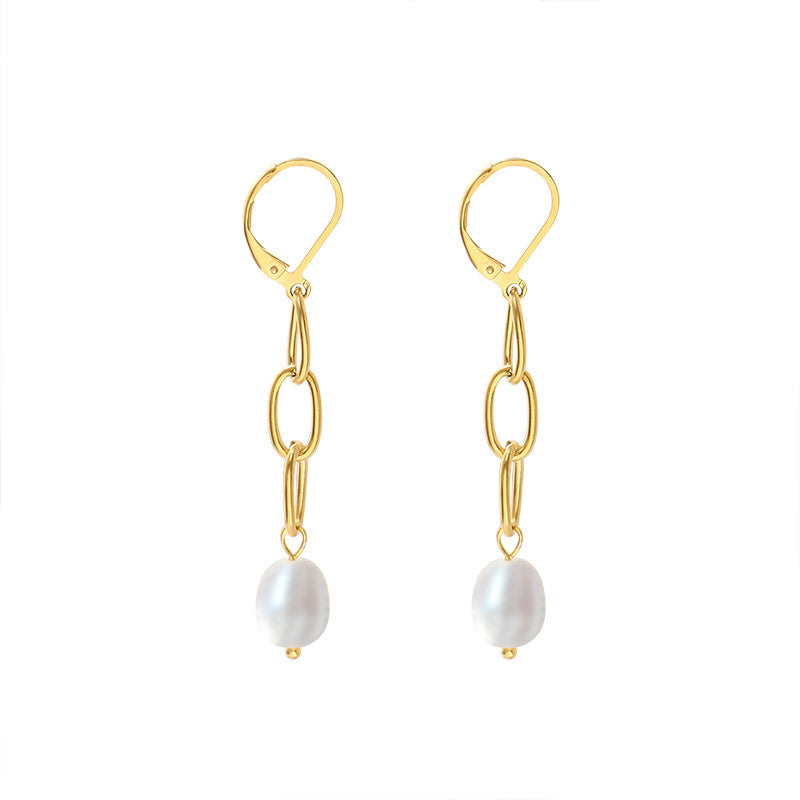 Clip On Tassel Pearl Earring