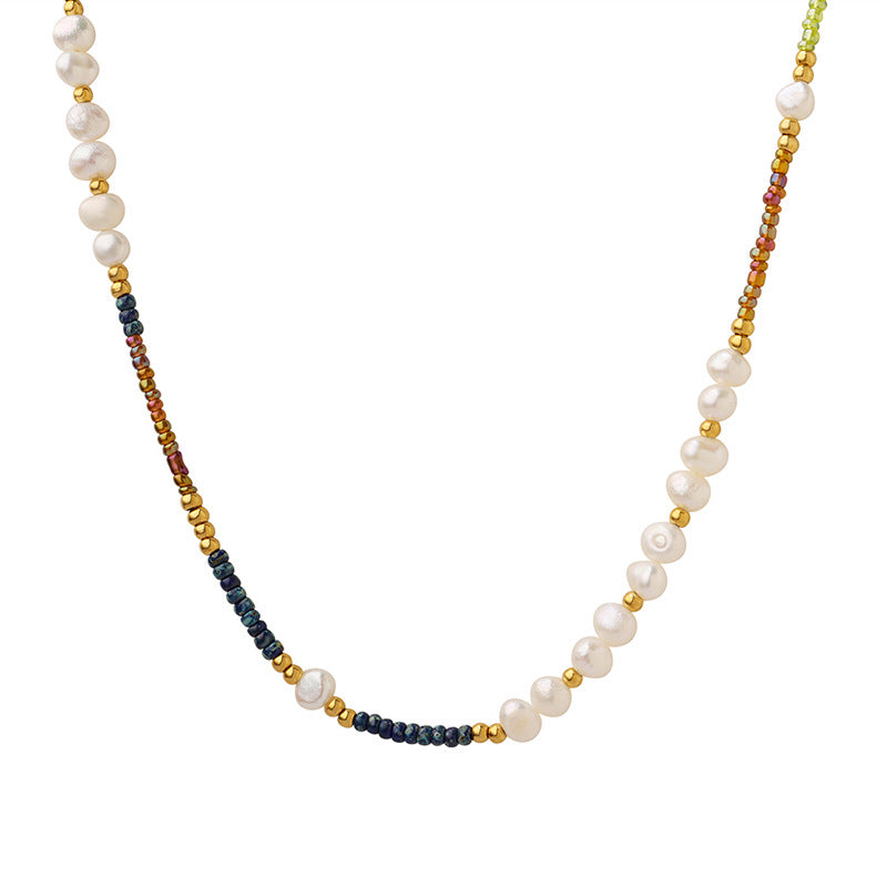 Freshwater Pearl And Glass Beads Bohemian Necklace