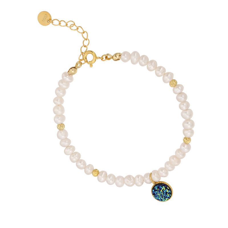 Gem Charm Pearl Bracelet