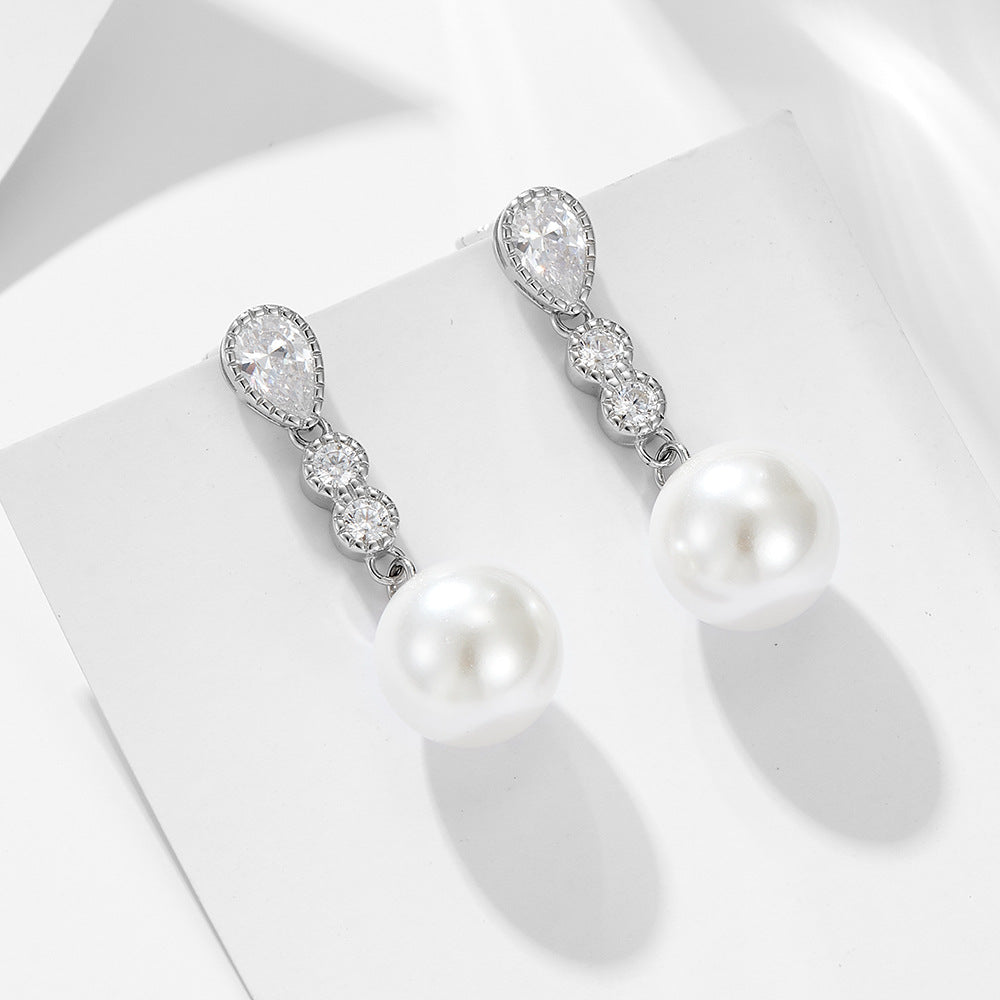 Graceful 10mm Pearl Drop Earrings